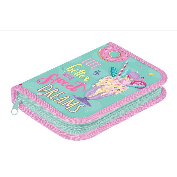 Пенал Hatber 190х130мм 1 отделение на молнии Soft-touch -Sweet Dreams-  в индив.упак. , 